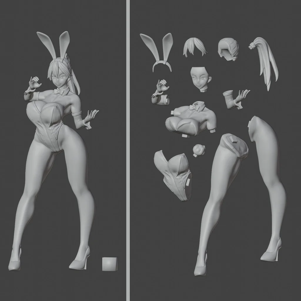 1/24 Die Cast Resin Figure Model Assembly Kit Model Bikini Sexy Bunny Girl Assembly Toy Unpainted