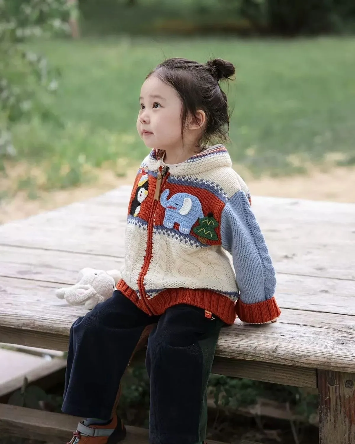 Children Warm Cartoon Knitted Sweater Jacket Autumn Winter Boys Girls Zip Up Cardigan Kids Outerwear Clothing