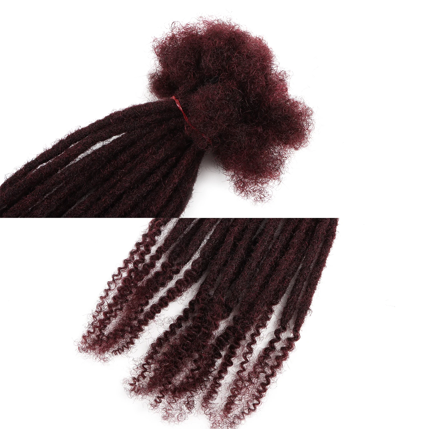 Grandi Dreadlocks con estremità ricci 0.4cm 6in-22in 100% capelli umani vergini fatti a mano in fabbrica prezzo all'ingrosso di vendita