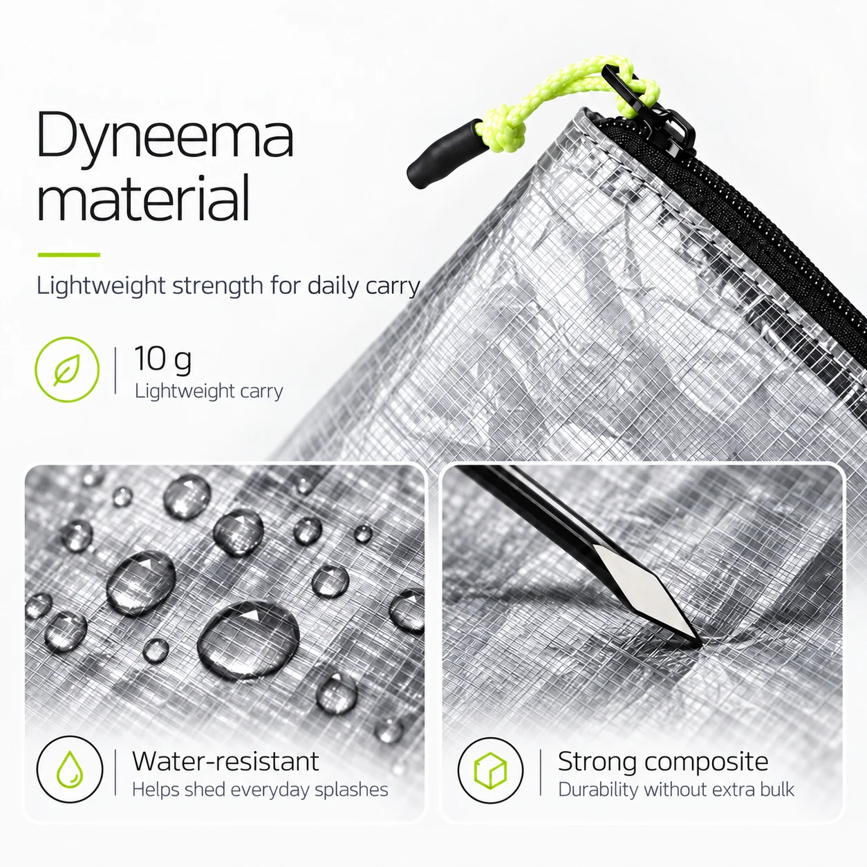 OCE GEAR Lightweight Wallet Ultra Light Waterproof Coin Purse Card Holder Durable Small Zipper Pouch Outdoor Camping Travel Gear