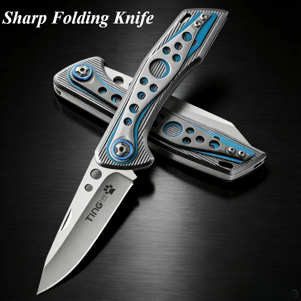 Multi-functional Folding Knife Outdoor Adventure Stainless steel Cutting Knife Pocket Knife Camping Knife High Hardness Small Kn