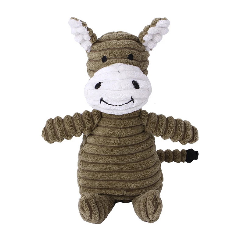 Donkey Dog Squeak Sounding Toy for Small Dogs Cartoon Animals Plush Dog Toy Interact Training Tooth Cleaning Toy Pet Supplies