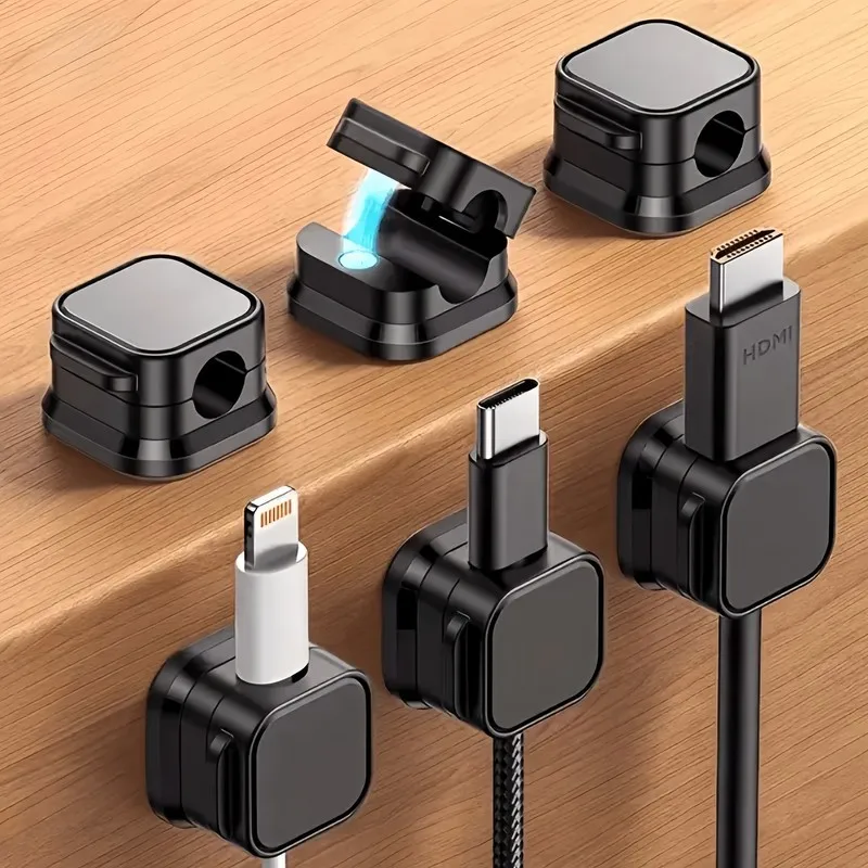 28 pcs Magnetic Cable Management with Multi-Cable Compatible, ideal for Office Desk Tidying and Bedside Wire Management