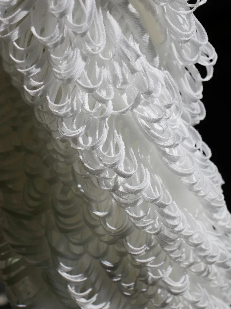 

Эластичная полосатая ткань с бахромой для юбок, топов, дизайнерской одежды, материалы для шитья своими руками