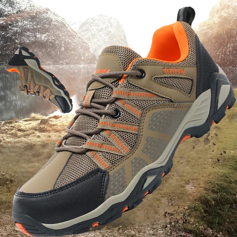 Men\'s Cycling Shoes For All Seasons, Outdoor Breathable And Anti Slip Hiking Shoes, Casual Sports Hiking Shoes, Lightweight And