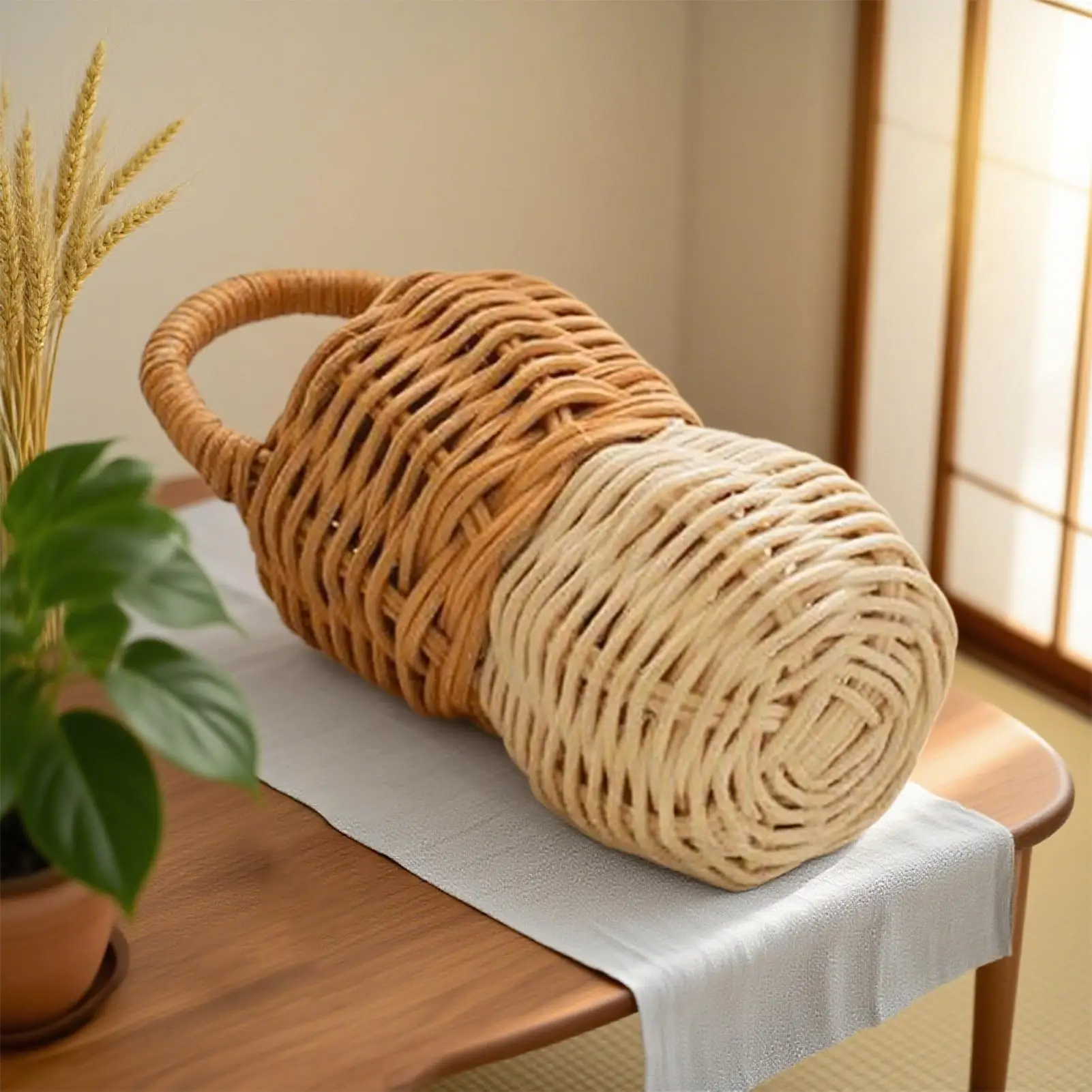 Hochet apaisant pour bébé, joli jouet en rotin, clochette naturelle et sûre, jeu de développement sensoriel pour bébé, maison, berceau, pâques, noël