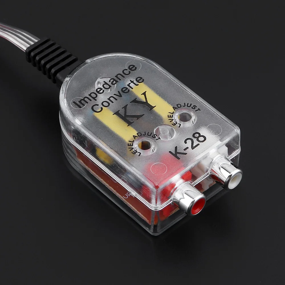 Desain cangkang transparan transformator koil ganda RCA mobil Subwoofer frekuensi tinggi ke konverter frekuensi rendah dengan tali