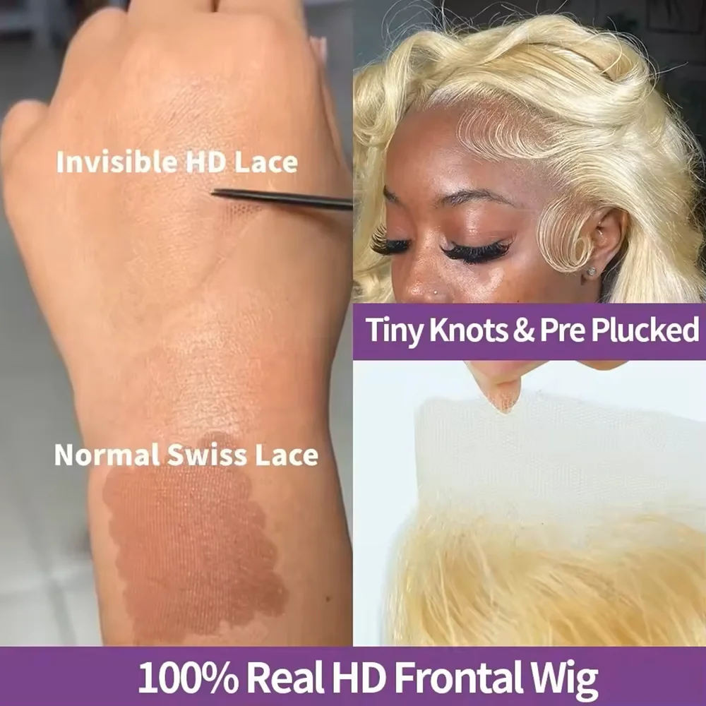 613 شقراء 13x4 الدانتيل الباروكات الأمامية ريمي البرازيلي الجسم موجة 13x6 كامل الدانتيل الباروكة الأمامية خصلات الشعر المستعار الإنسان للنساء #6