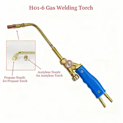 Gas Welding Torch H01-6 Oxygen Propane Acetylene Natural Gas for 2-6mm Steel Copper Aluminum Silver Soldering Brazing Torch