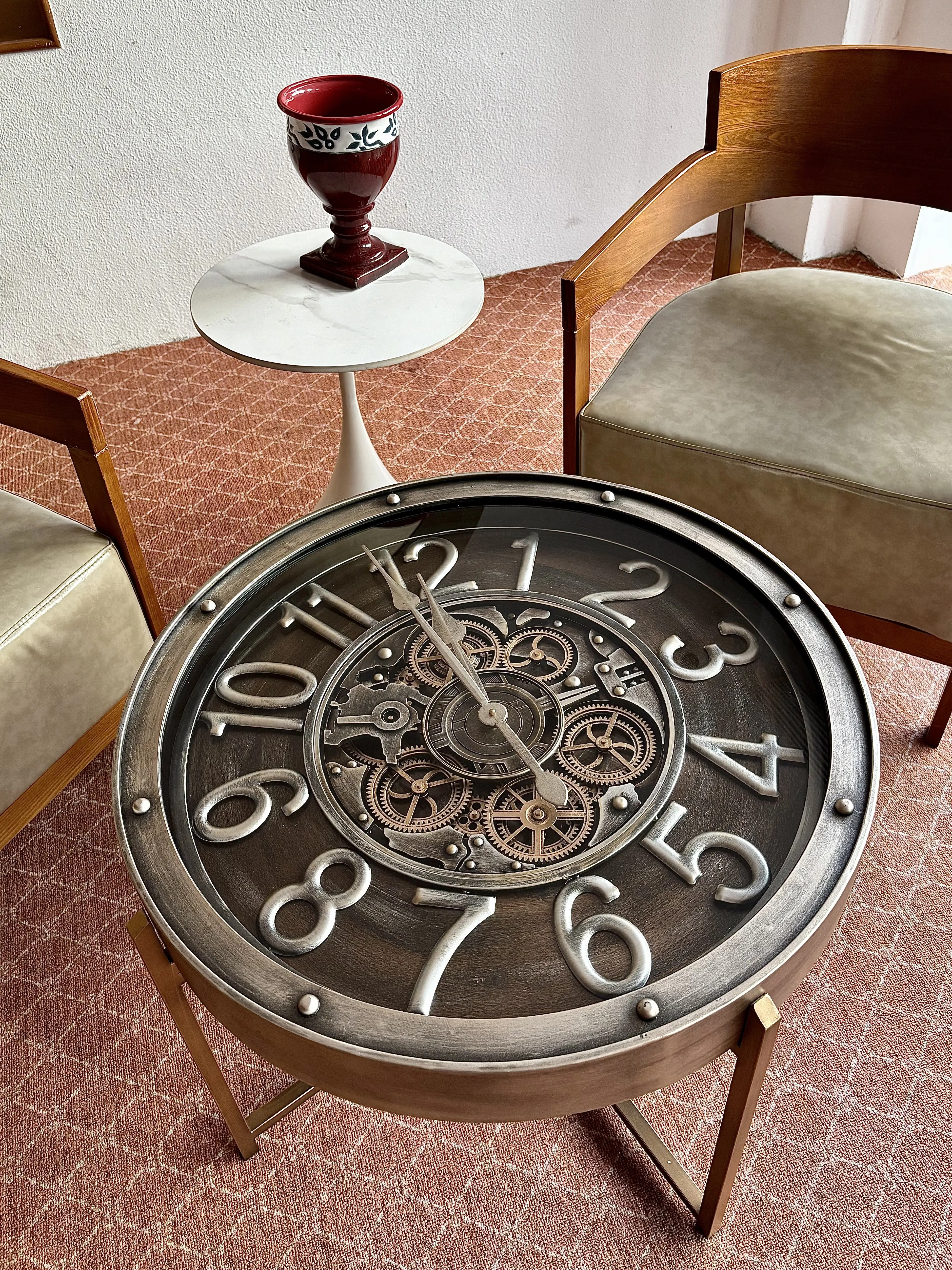 Retro high-end light luxury watch gear living room sofa side small coffee table