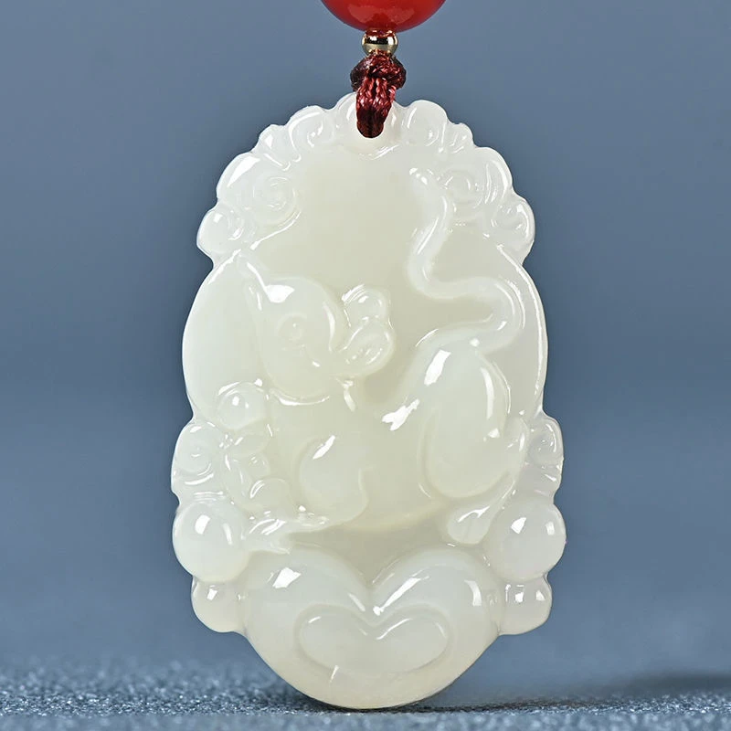 Hetian jade jasper spinach green twelve zodiac pendant Mouse ox tiger rabbit dragon snake horse sheep monkey chicken dog pig