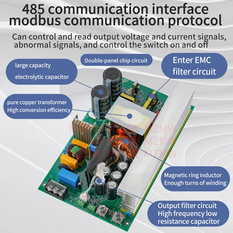 5000W 12V 24V 36V 48V 72V 80V-220V RS485 통신 프로토콜 조정 가능한 디지털 산업용 SMPS AC DC 스위칭 전원 공급 장치