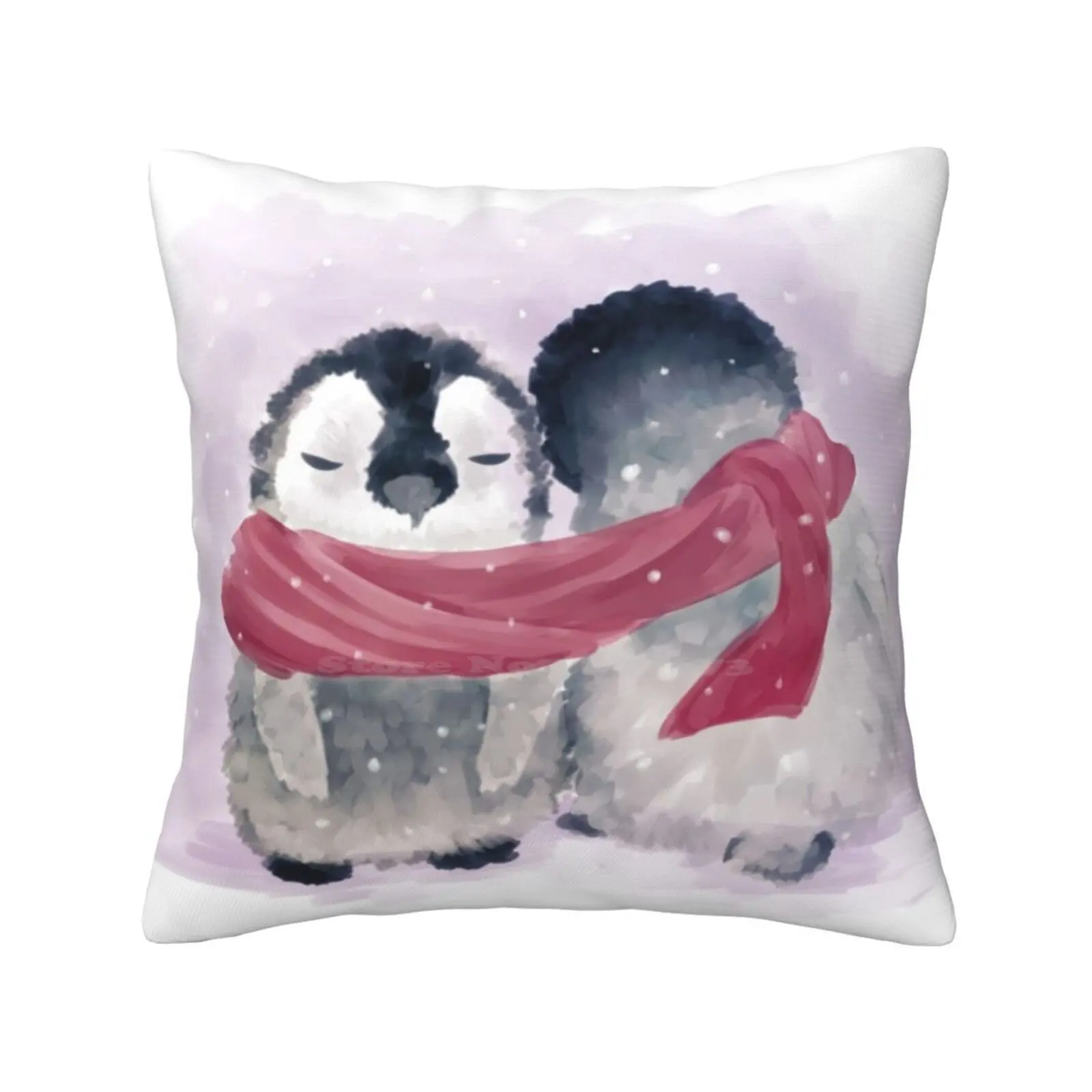 Penguin Cuddle Pillowslip Pillowcase Penguins Christmas Winter Snow