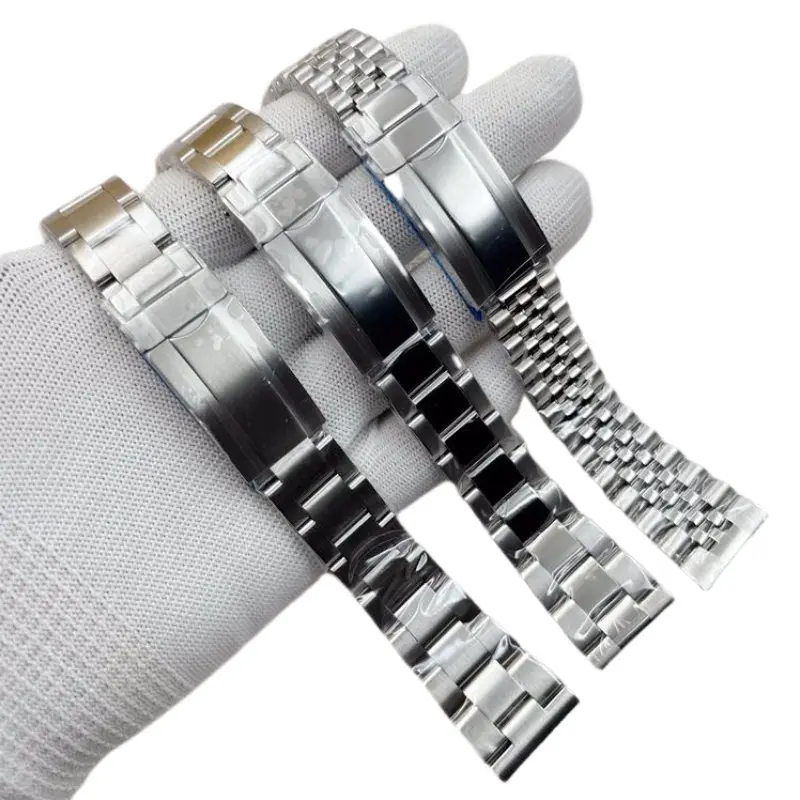 Mod Solid 316L Stainless Steel 20mm 22mm Ustraight End Oyster Jubilee Oyster Watch Strap Band Bracelet Fits For Rolex Men Watche