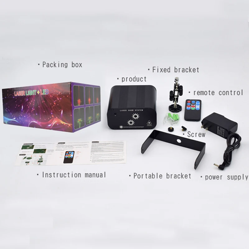 WZSTAR بالجملة الليزر 2 ثقوب 48 أنماط الليزر أضواء دي جي التحكم عن بعد أضواء للمسرح ديسكو لشريط الحدث KTV نادي الخفيفة #5