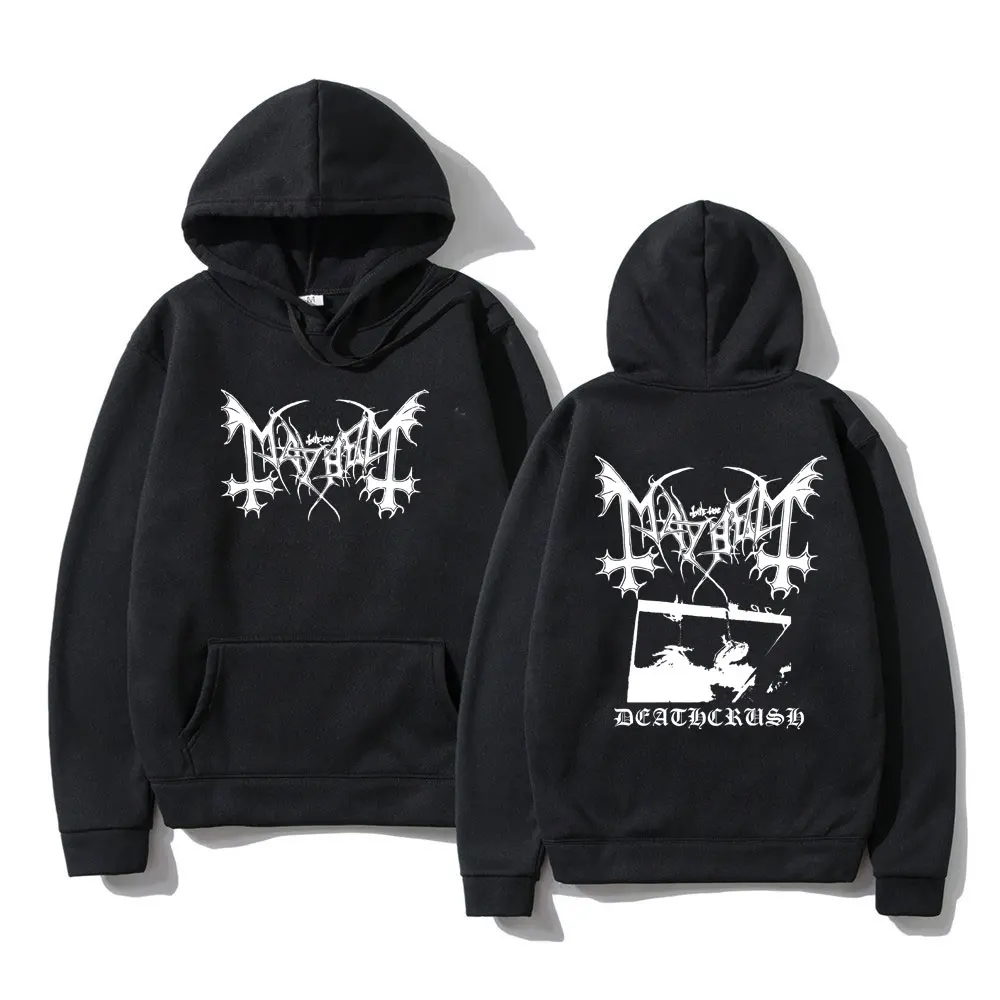 

Mayhem Deathcrush Album Graphic Hoodie Men Women Casual Hip Hop Vintage Pullover Men's Double Sided Printed Comfortable Hoodies