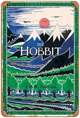 Placa de estaño para Hobbit: cubierta de libro Vintage de Tolkien, carteles artísticos de Metal Vintage, cafeterías, bares, pubs, tienda, decoración de pared, divertido Retro S