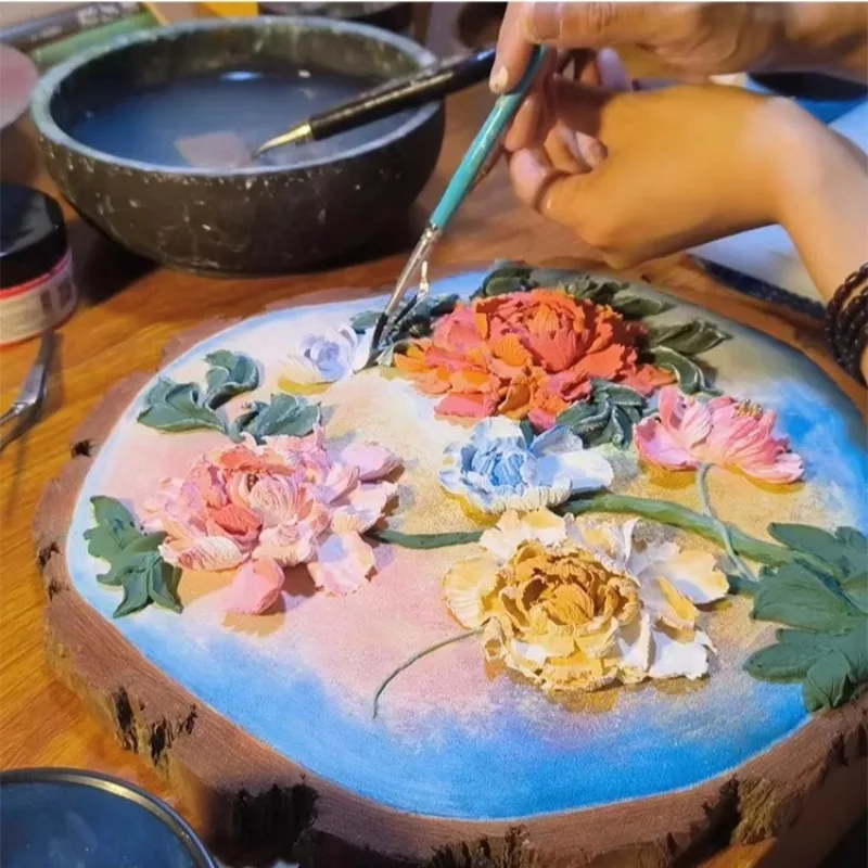 450 جرام الروسية مكشطة اللوحة النحت لصق DIY بها بنفسك الملمس الفني اللوحة تشكيل لصق يدويا الإغاثة اللوحة المواد
