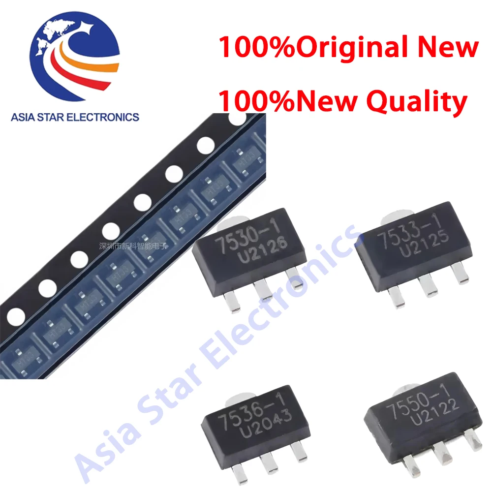 20PCS HT7133 HT7333 HT7350 HT7833 HT7533 HT7830 HT7130 HT7530 7133-1 7333-1 7350-1 Trikonični regulatorski čip SMT SOT-89