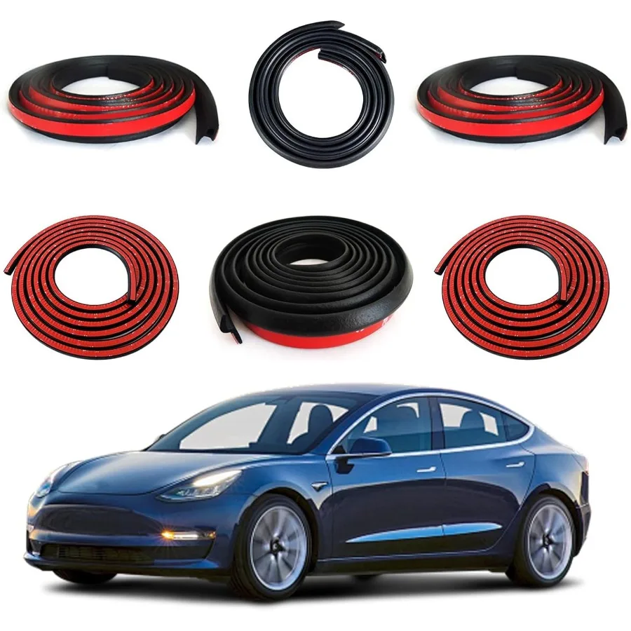 

Автомобильный уплотнитель для Tesla Model 3, резиновая уплотнительная лента для дверей автомобиля, самоклеящаяся автоматическая звукоизоляционная уплотнительная лента для передней и задней части