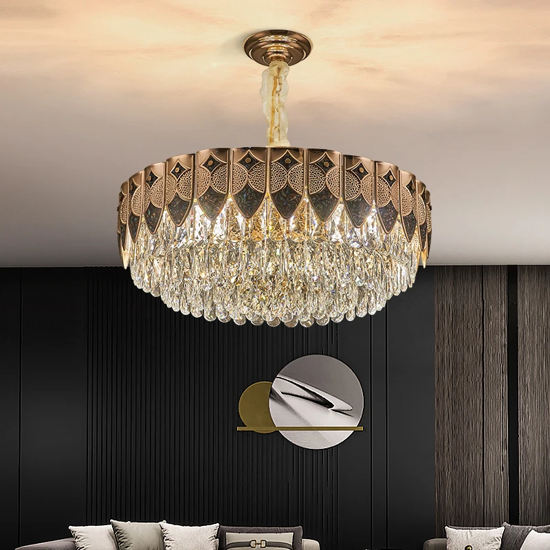 

Light Luxury Post-Modern Simple Fashion Living Room Crystal Chandelier Personality Creative Atmosphere Bedroom Crystal Hanging