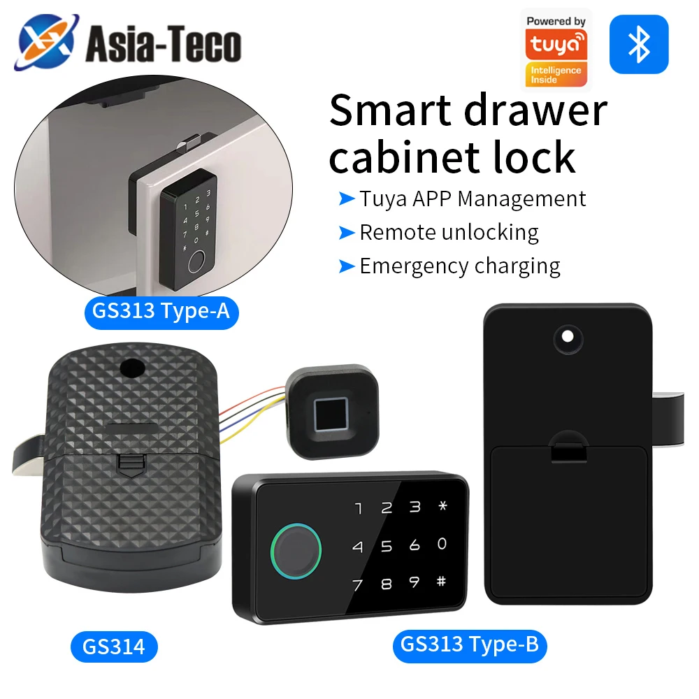 Cerradura Inteligente Invisible para Cajones y Armarios con Huella Dactilar, Desbloqueo con Tarjeta IC, Cerradura Electrónica sin Llave con Sensor para Muebles, Compatible con la Aplicación Tuya
