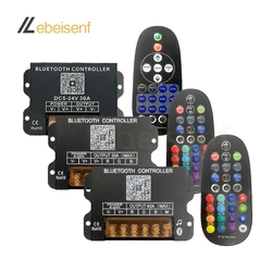 Smart Music LED Controller PWM Dimmer DC 5V 12V 24V 10A/CH, Single Color, RGB, RGBW, Iron Case, RF/Bluetooth APP Timing Remote