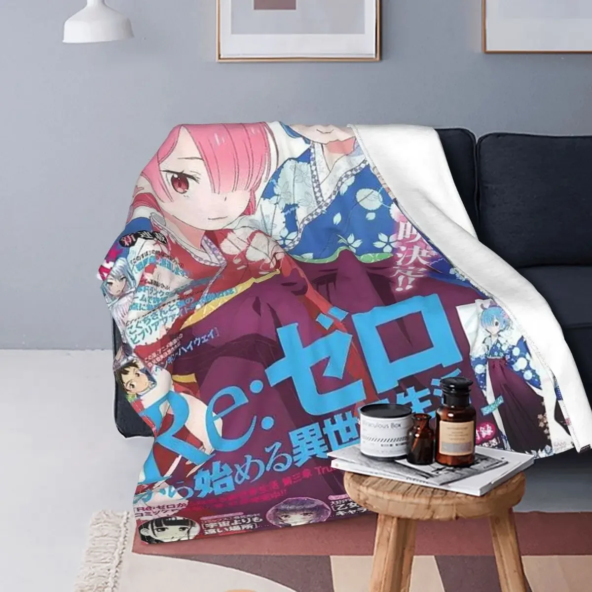 

Sexy Rem Baby Blankets Cartoon Sofa Cover Fleece Summer Anime Multifunction Lightweight Throw Blankets for Sofa Quilt