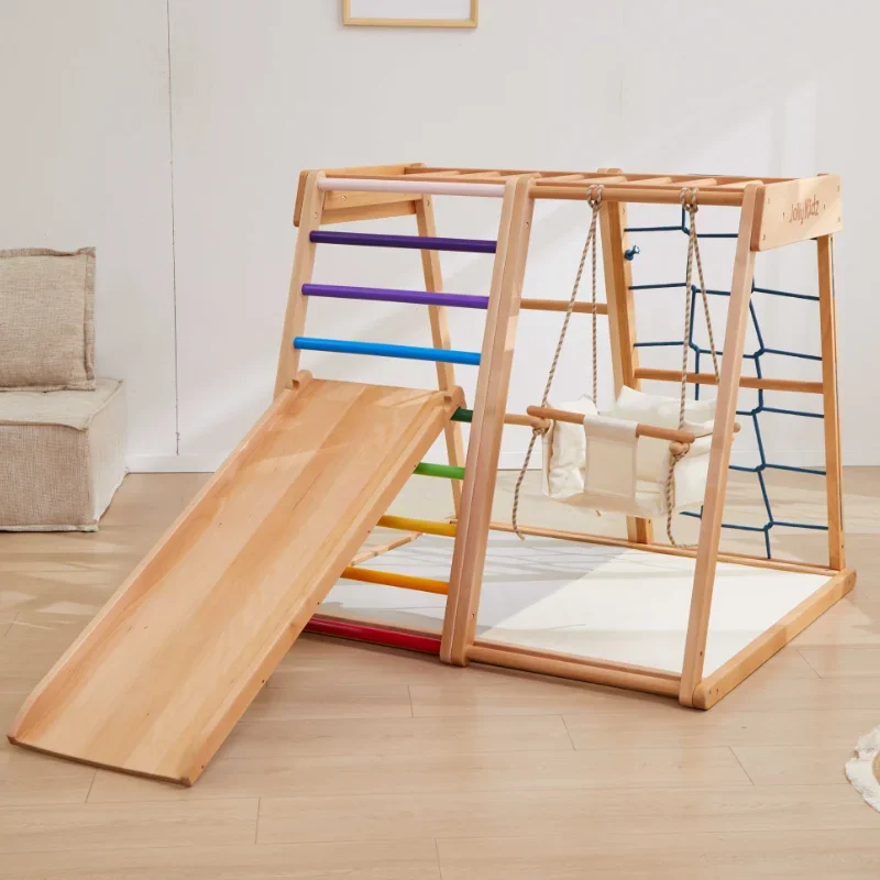 Children Home Playground Wooden Montessori Toys Waldorf Kids Climber Toddler Climbing Frames