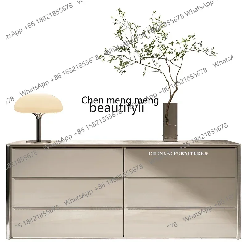 D178  Italian minimalist solid wood six-bucket cabinet light luxury rock slab mystery cabinet multi-functional locker