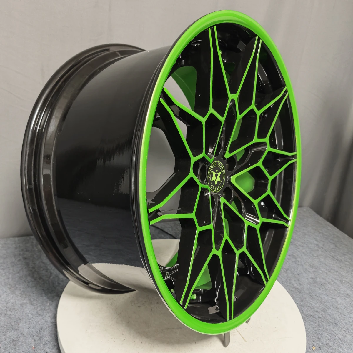 New 2-Piece Green Polished Forged Aluminium Alloy Wheels Multi-Spoke 5x120/4x100/5x108/6x139.7/5*114.3 X8 C7 C8 4 Pieces
