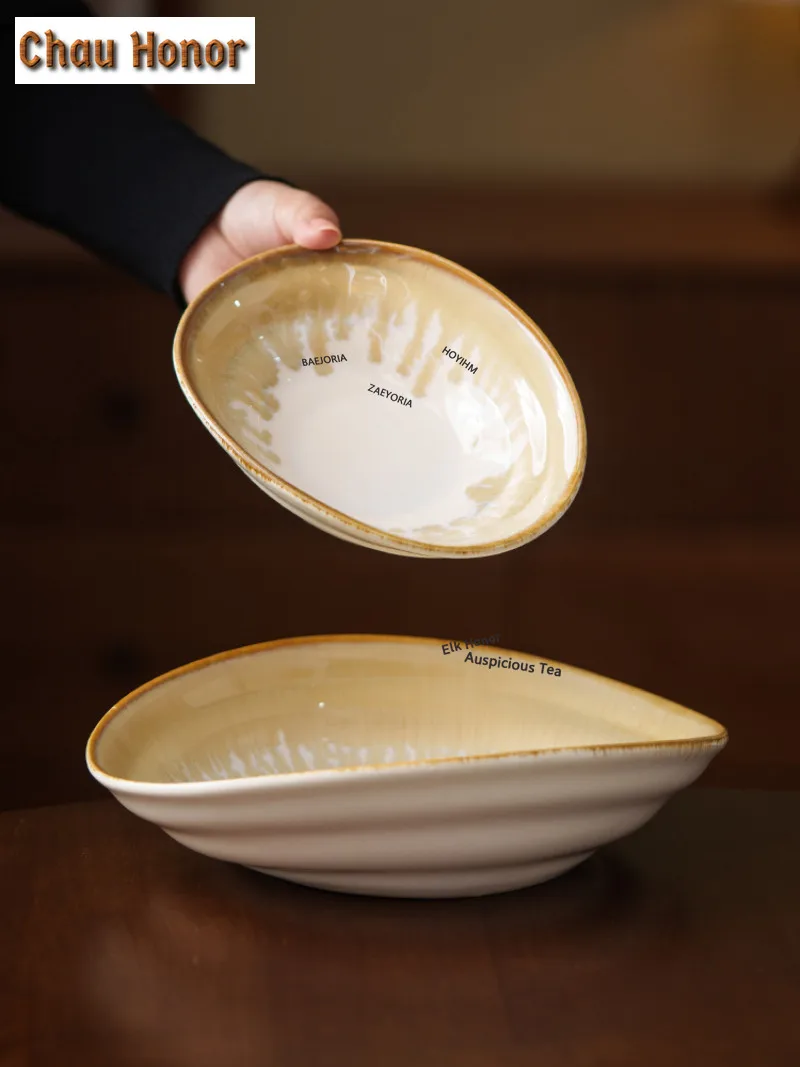 Gradient Color Irregular Ingot Bowl Soup Bowls Candy Cake Stand Yogurt Basin Steak Hot Pot Bowls Molecular Cuisine Dishware