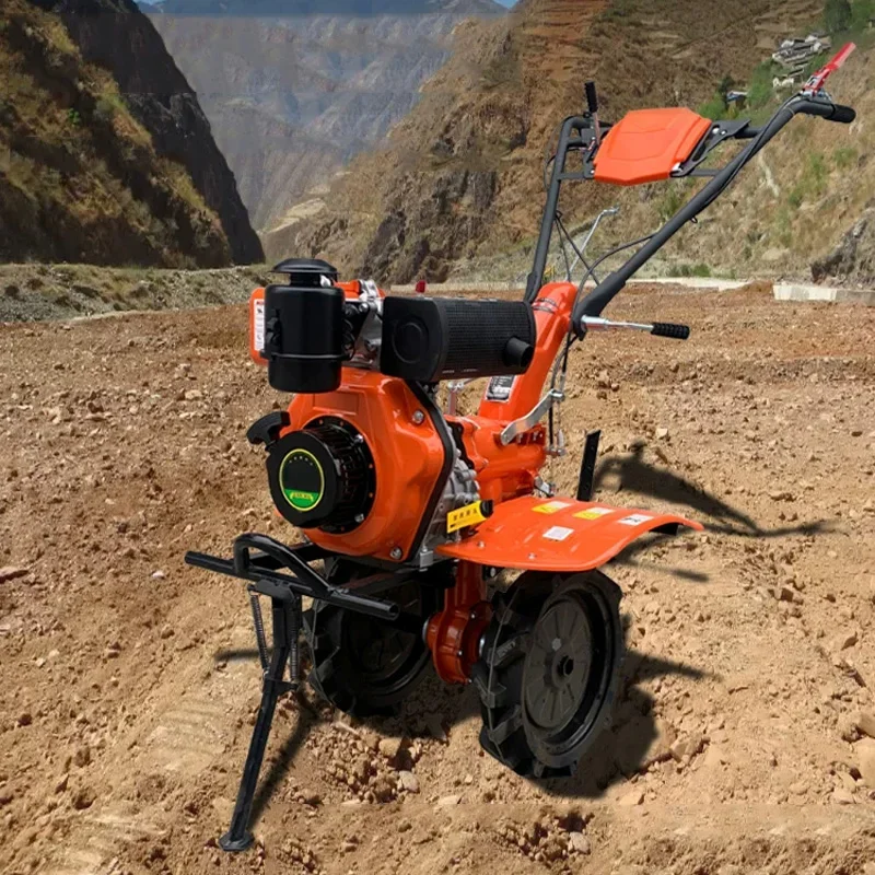 Mini Tiller/Rotary Tiller—Multifunctional Weeding and Furrowing Machine for Loosening Soil and Plowing, Hand-Guided (Customized)