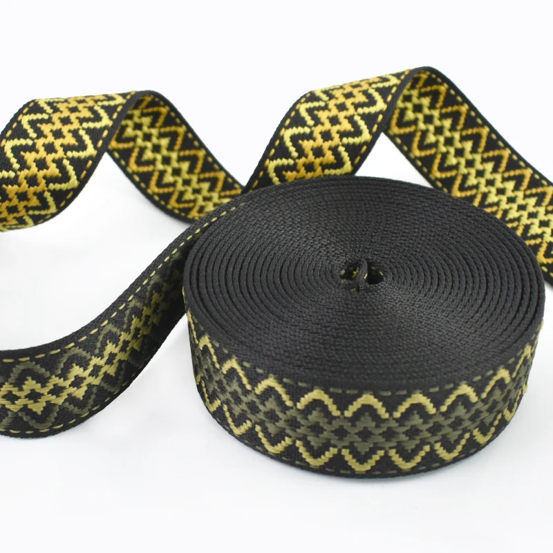 

1-10M 38mm Polyester Webbing Tape 1.7mm Thick Jacquard Decorative Ribbons for Sewing Bias Belt Sling Backpack Webbings Trimmings