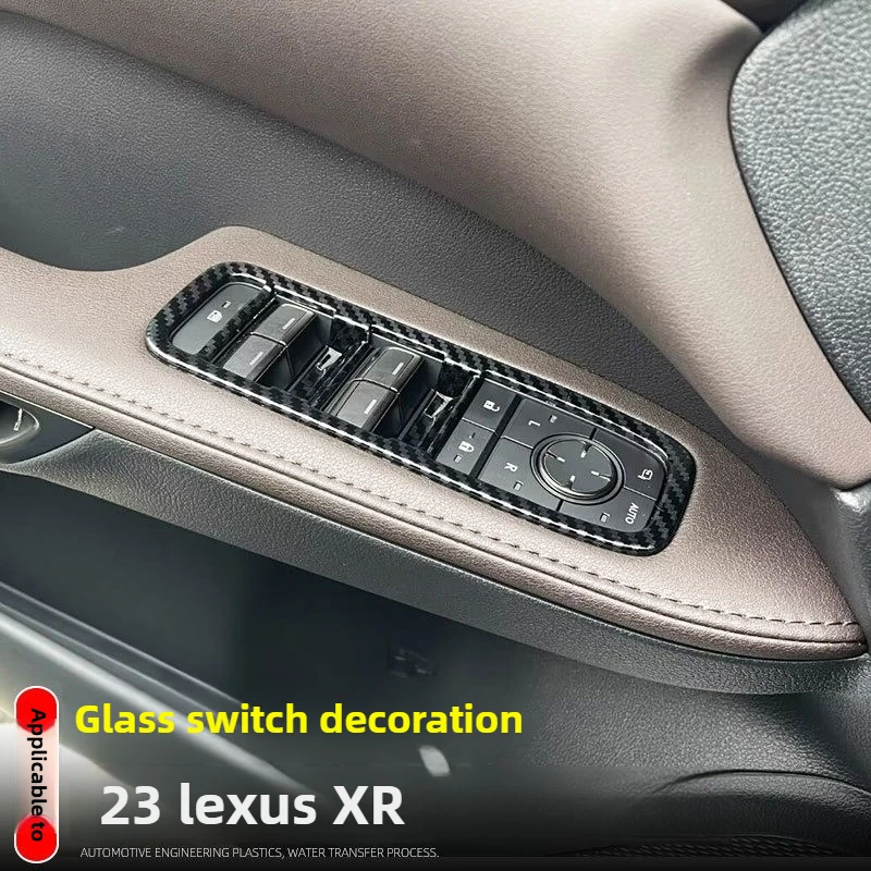 

For Lexus RX 350 350h 450h+ 500h 2023-24 Carbon Fiber Carbon Fiber Look Windows Rise Switch Panel Glass Lift Control Cover Trim