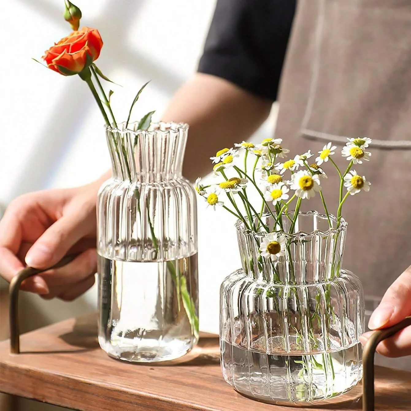 

1pc Nordic Creative Transparent Glass Plant Bottle Flower Pot Hydroponic Terrarium Arrangement Container Table Vase Decor Vase