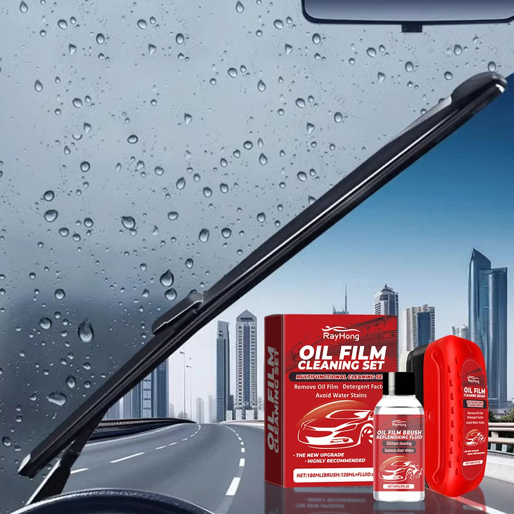 Car Glass Oil Film Remove Compound Windshield Glass Oil Film Cleaner Automotive Glass Sponge Cleaning Brush For Car Cleaning