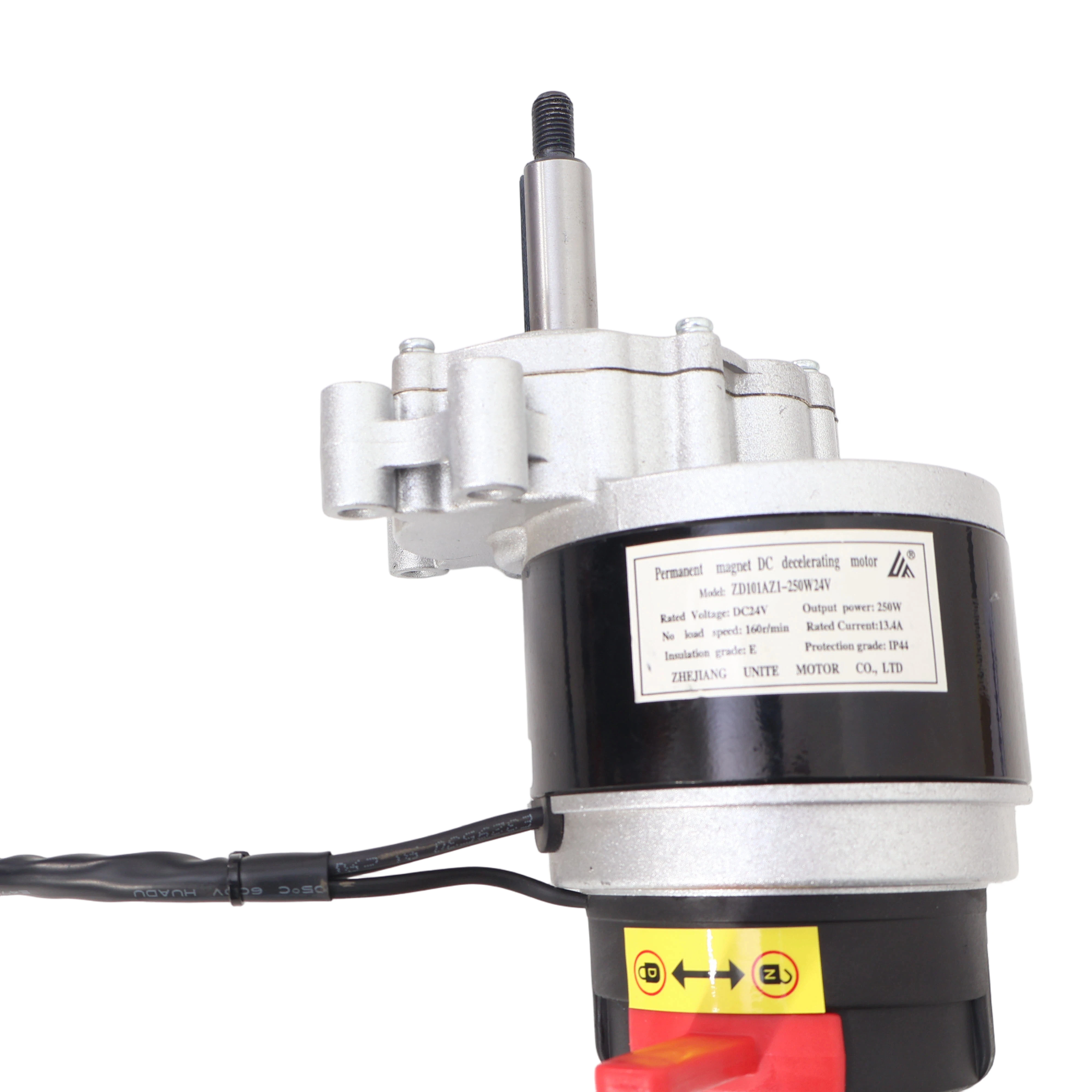 24V 250W 160RPM Brushed DC Motor With Output Shaft & Electromagnetic Brake For Wheelchair Drive DJL00101124