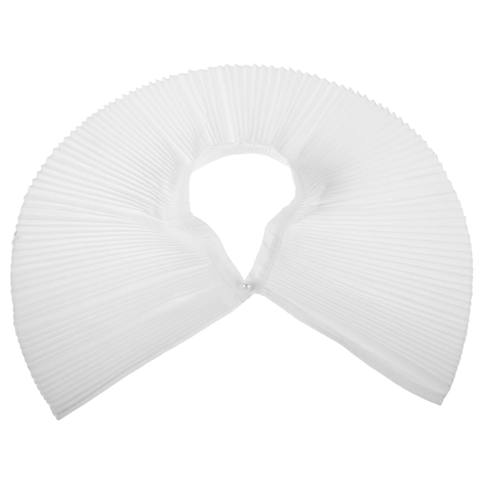 

Sunscreen Cape Elegant Accordion Pleats Decorative Neck False Shawl Collar Detachable Fake Accessory Retro Pleated Top