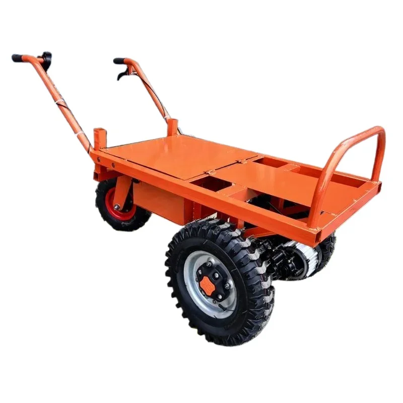 HLZ electric gasoline two-wheel flatbed truck construction site handling trolley