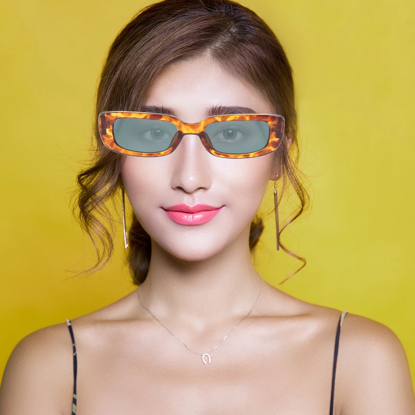 

Leopard Print Eyewear Unisex Square Frame Glasses Eco Sunglasses Friendly Sunglasses Light Comfortable Gifts Women