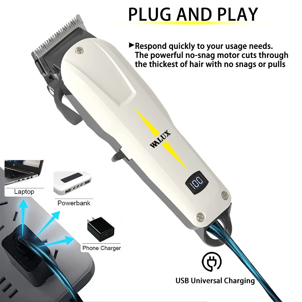 Economical Professional Home Clipper Adjustable Cutting USB Rechargeable Lithium Battery Safe Trimmer Men Hair Cutting Machine image 5