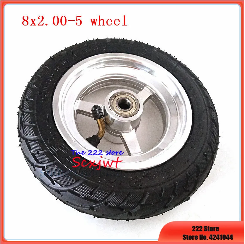 8x2.00-5 tubeless tyre Widening Pneumatic tires including alloy hub Wheel can be used for KUGOO S1 S3 Electric Adult Scooter