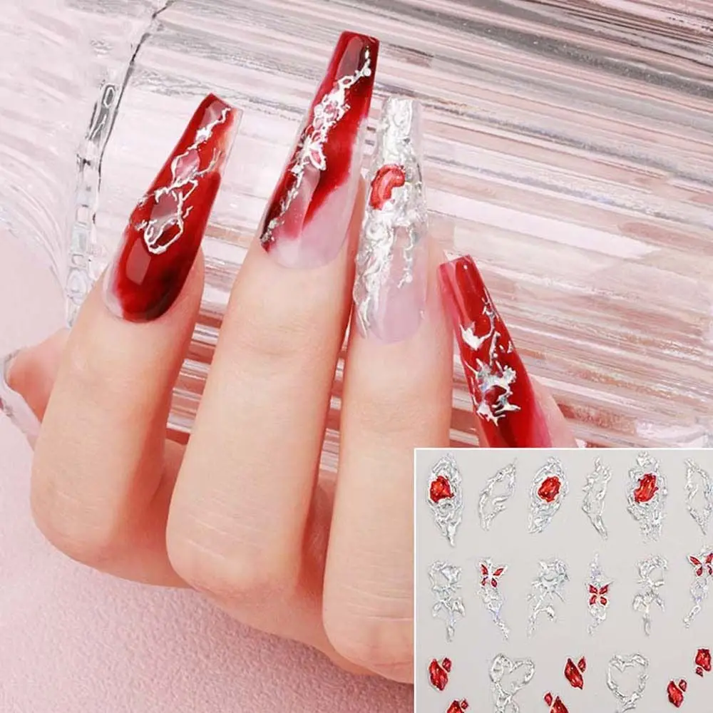 Accesorios de manicura de corazón de amor de lujo ligero, calcomanías de uñas de Panda, pegatinas adhesivas suaves, pegatinas de corazón para uñas, decoraciones artísticas para uñas