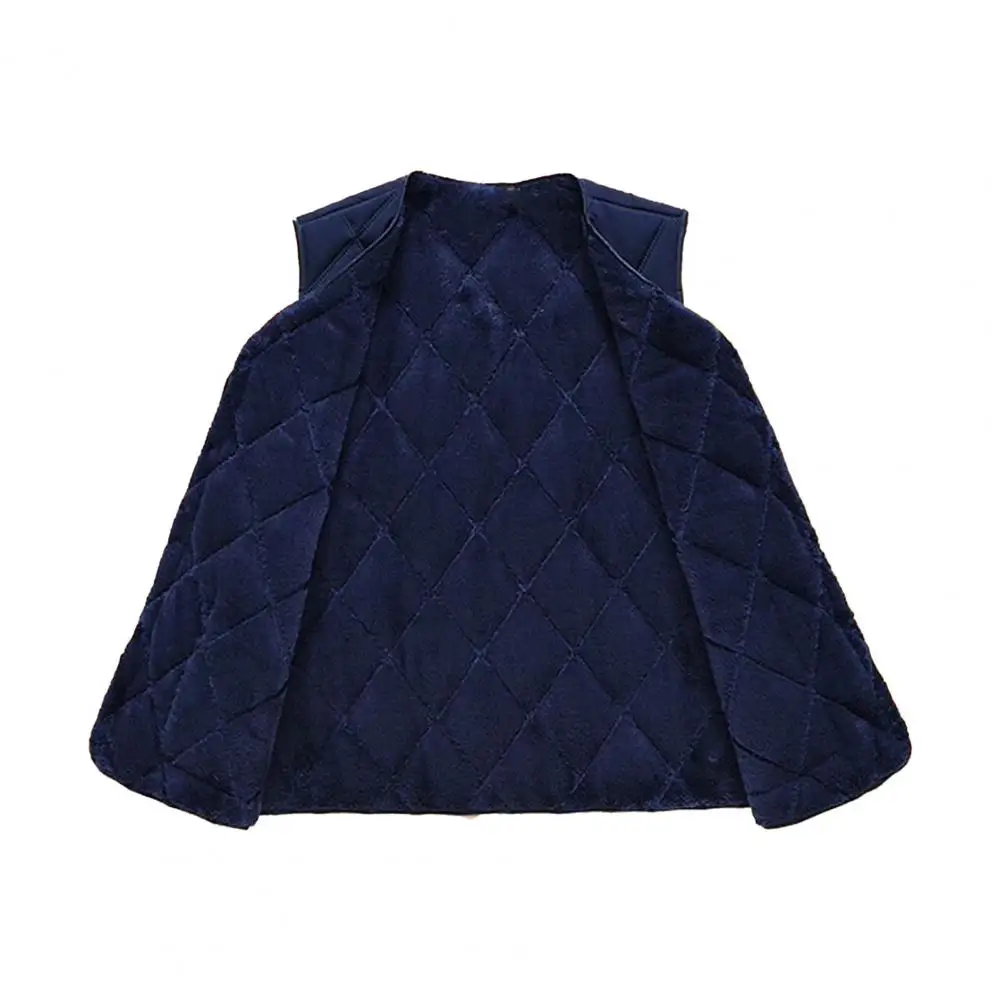 

Single-breasted Waistcoat Men's V-neck Sleeveless Waistcoat with Pockets Solid Color Quilted Vest Jacket Thickened for Stylish