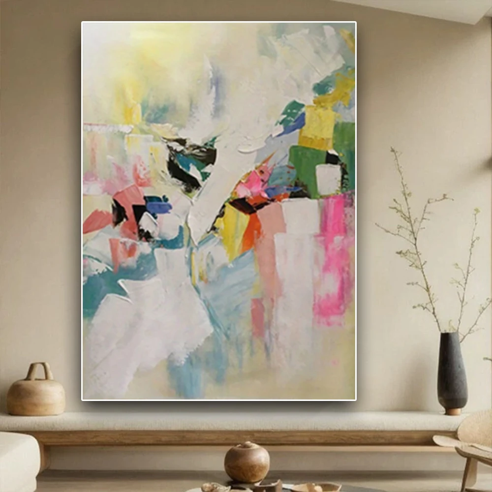 

Fashionable Wall Decoration Murals, Wabi Sabi Style Large-Scale Handmade Oil Paintings, Colored Abstract Canvas Art, Home Aesthe