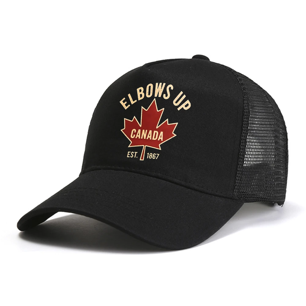 Elbows Up Canada est 1867 Baseball Cap canada Maple Leaf baseball cap Adjustable summer Mesh Breathable hats