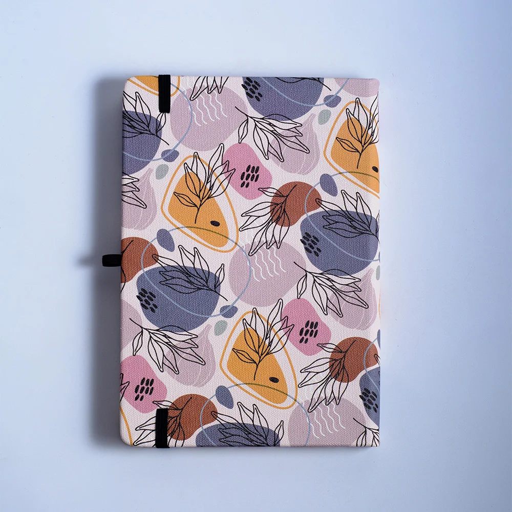 Floral A5 Bullet Dotted Journal Contemporary Boho Elastic Band Hard Cover 160gsm Dot Grid Notebook