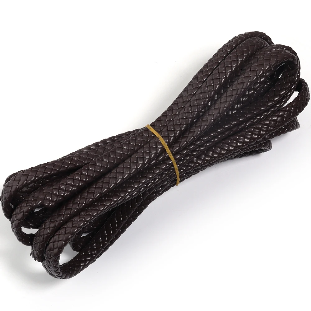 Genuine Cow Leather Braided Thong Cord for DIY Crafts