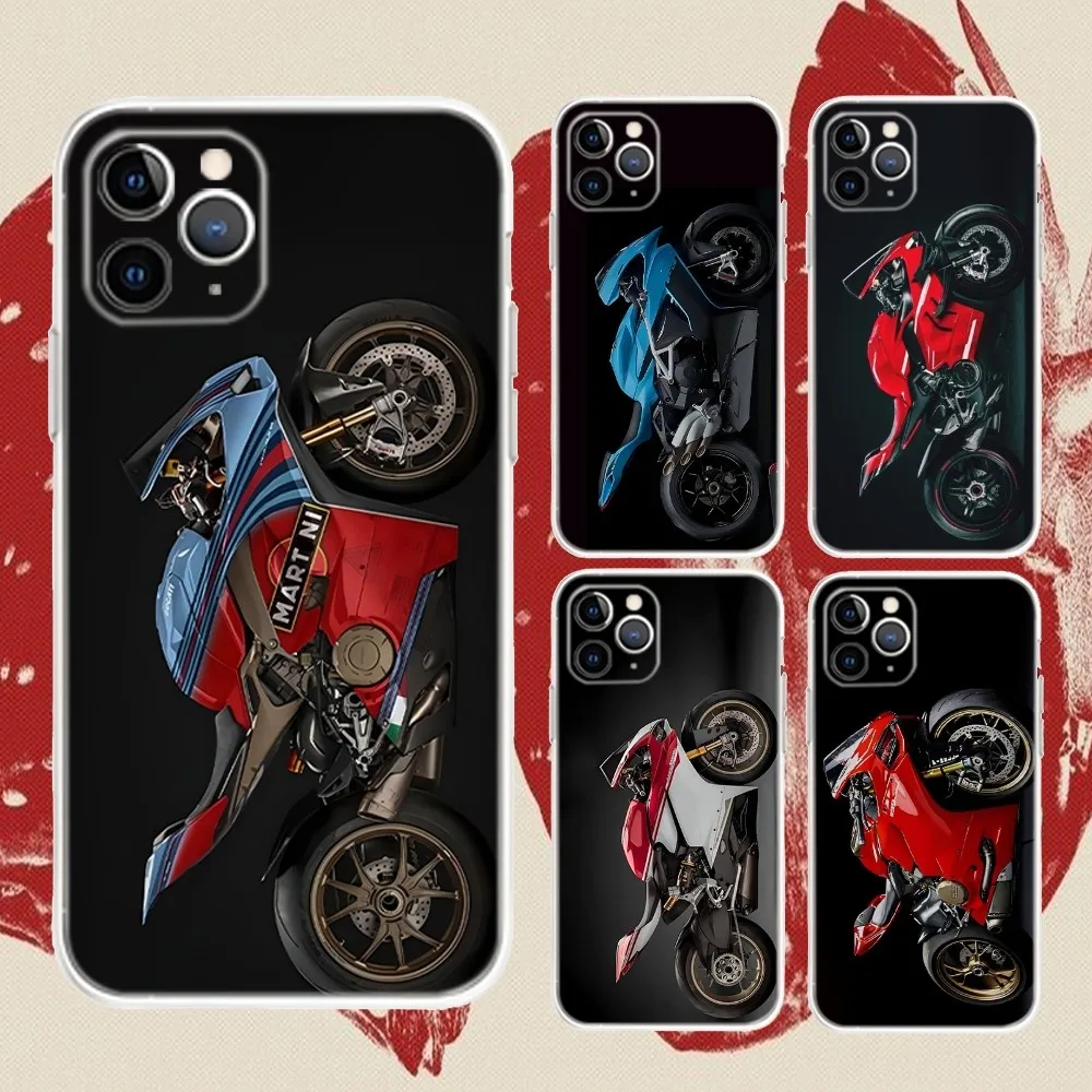 Sport D-Ducati-S Motorcycle Phone Case For iPhone 16,15,14,13,12,11 Plus,Pro,Max,XR,XS,X,7,8 Plus,SE,Mini Transparent Silicone